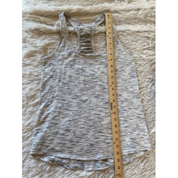 Lululemon Our Sport Tank Tiger Space Dye White Grey Racerback Top Singlet Sz 4 - Picture 9 of 11